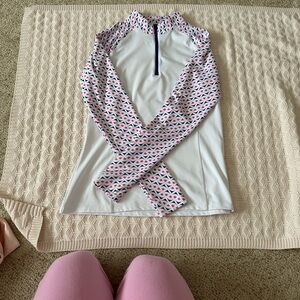 Kyodan White and Pink Patterned Women's Top